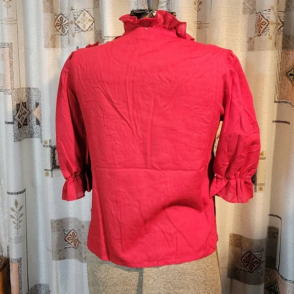 Vintage Bolts Red Ruffle Top - Picture 6 of 11